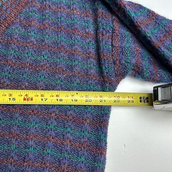 NWT Vintage AUSTIN REED V-neck Sweater Shetland Wool Blue Brown size M - Picture 13 of 13